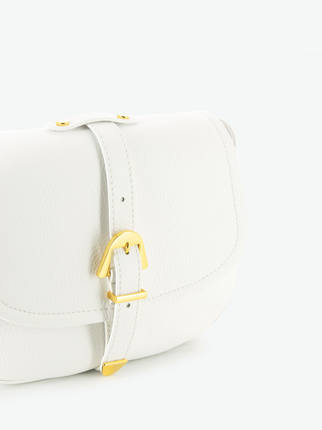 Borsa a tracolla pelle grained brillant white