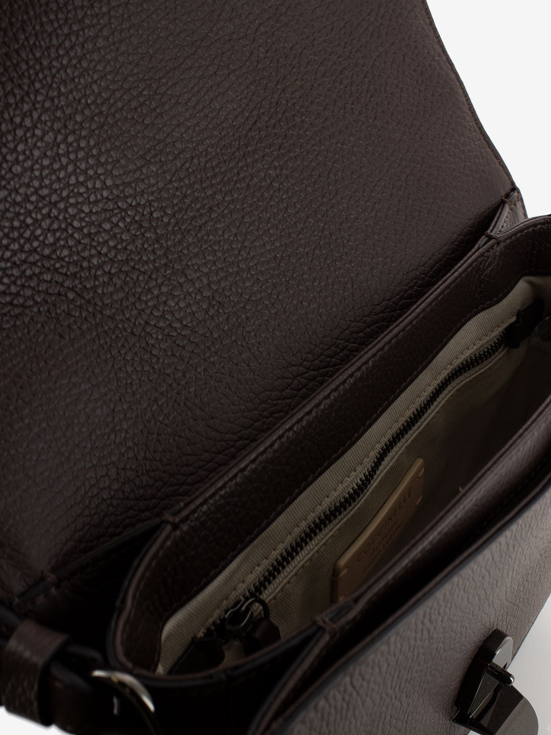 Borsa a tracolla in cavallino animalier marrone