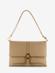 COCCINELLE - Borsa a tracolla in pelle martellata beige