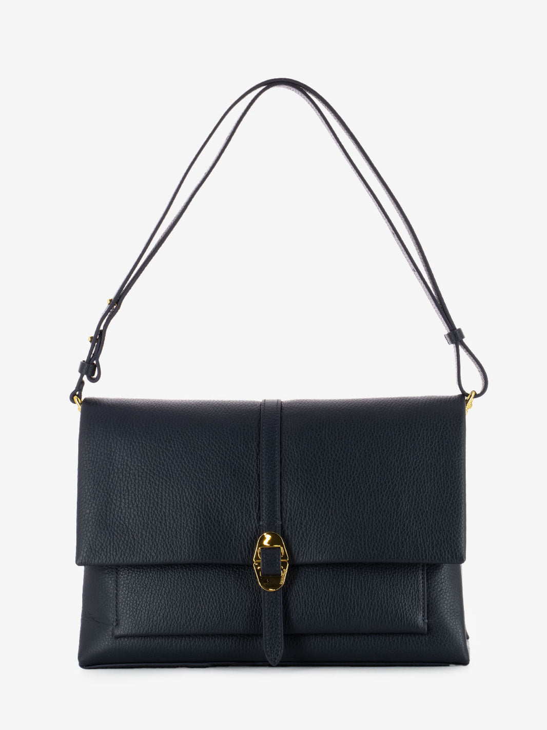 Borsa a tracolla in pelle martellata midnight blue