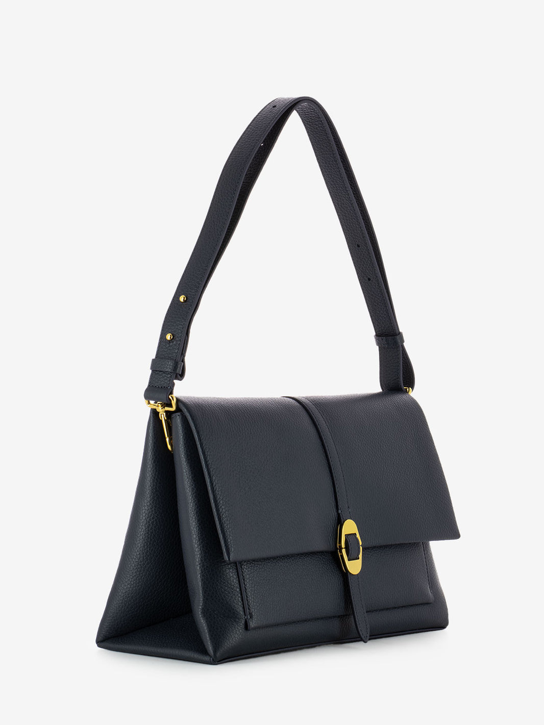 Borsa a tracolla in pelle martellata midnight blue