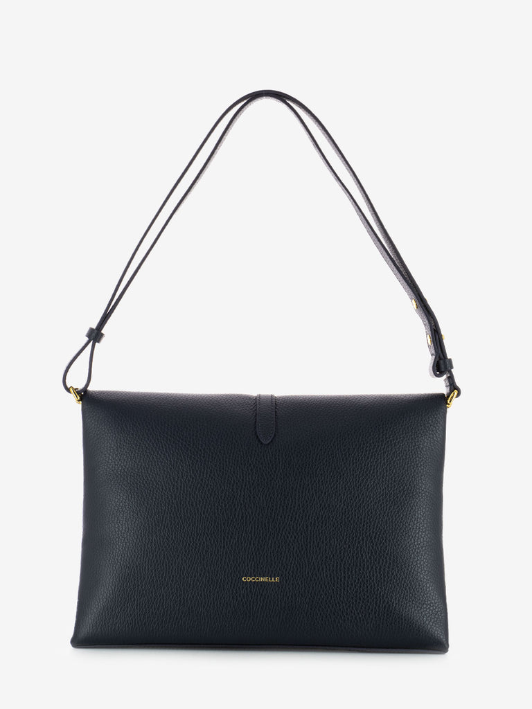 COCCINELLE - Borsa a tracolla in pelle martellata midnight blue