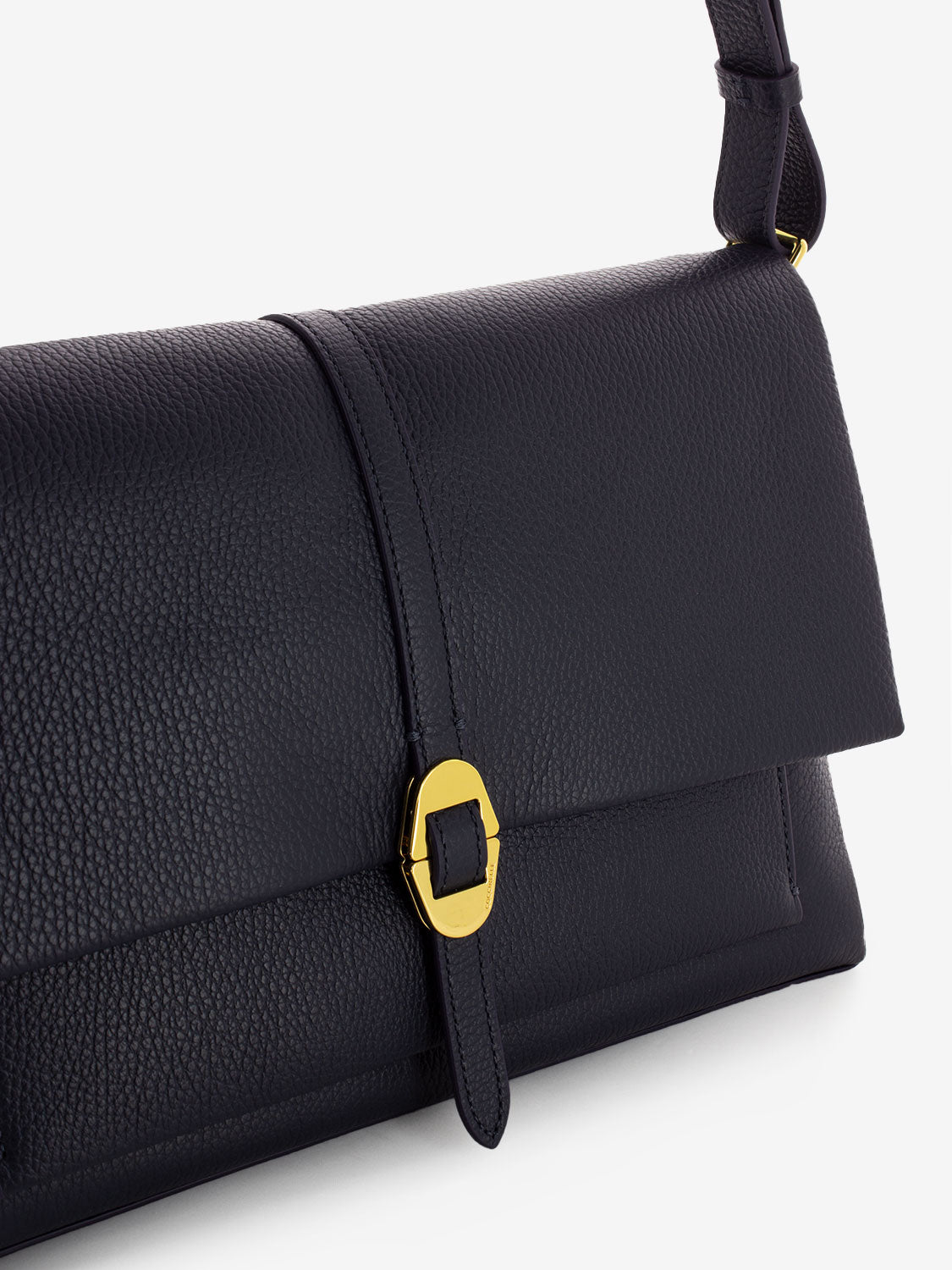 Borsa a tracolla in pelle martellata midnight blue
