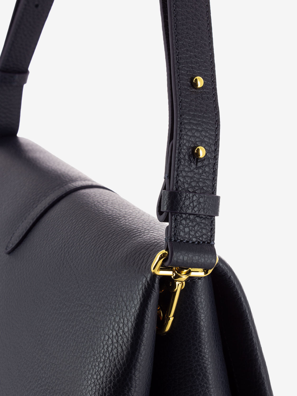 Borsa a tracolla in pelle martellata midnight blue