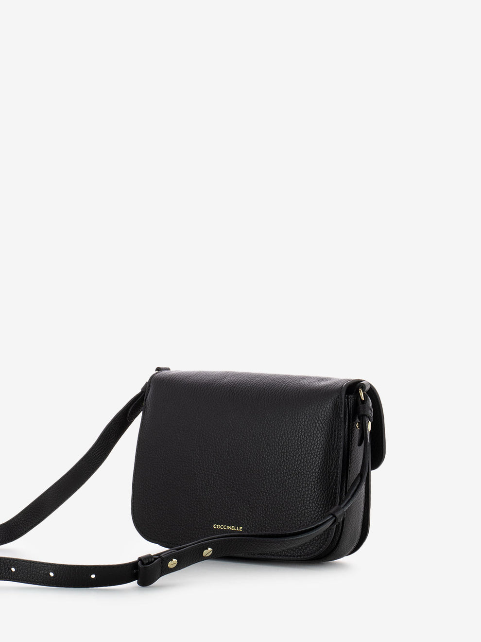 Borsa a tracolla in pelle martellata noir