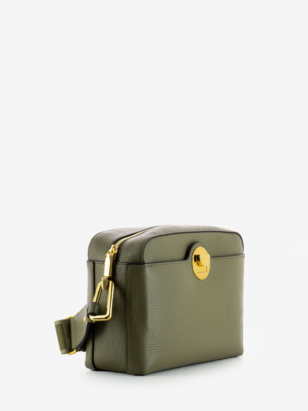 Borsa a tracolla in pelle martellata verde