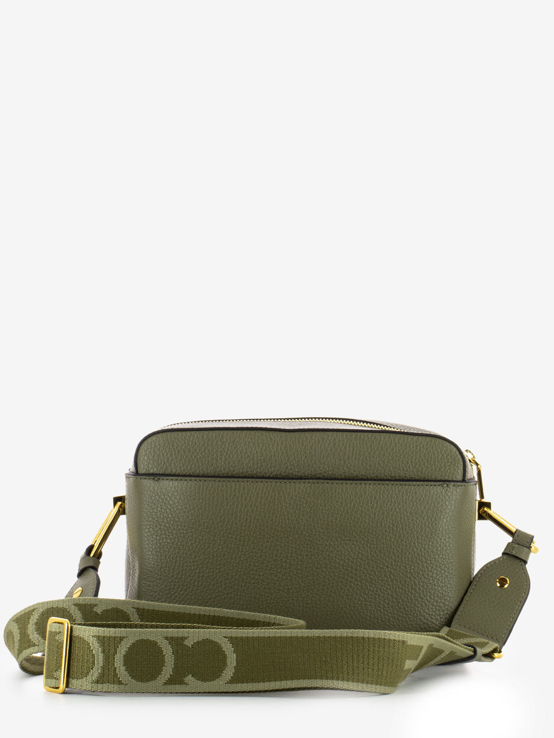 Borsa a tracolla in pelle martellata verde