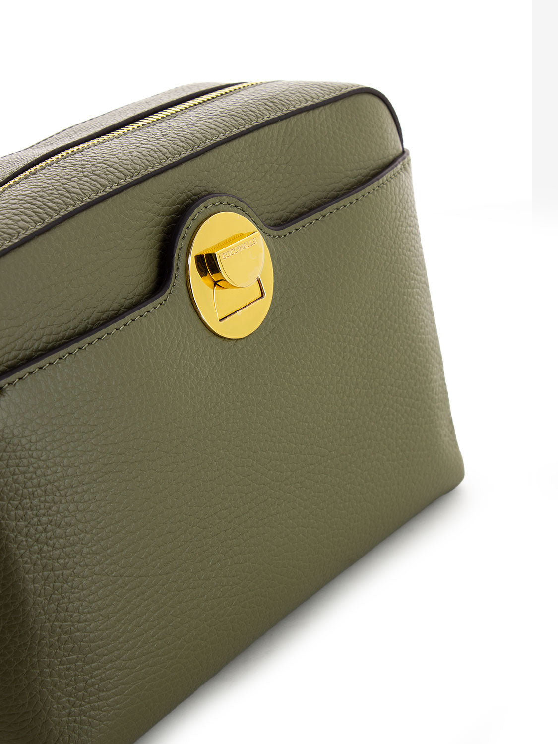 Borsa a tracolla in pelle martellata verde