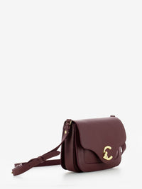 Currant leather shoulder bag