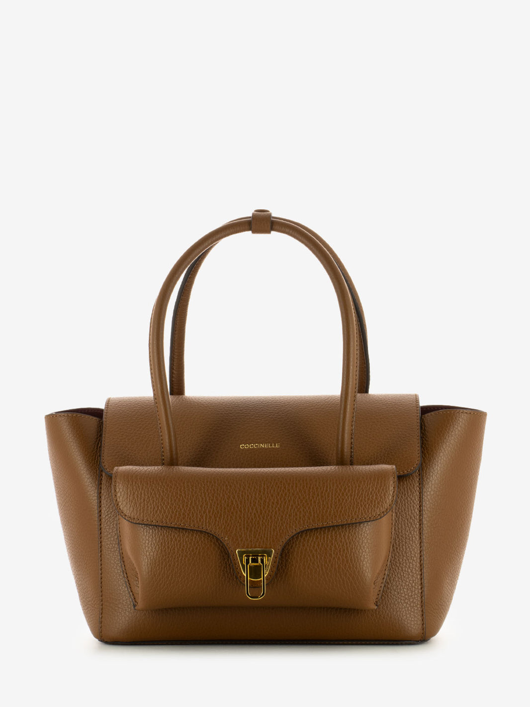 Borsa Beat Double in pelle marrone