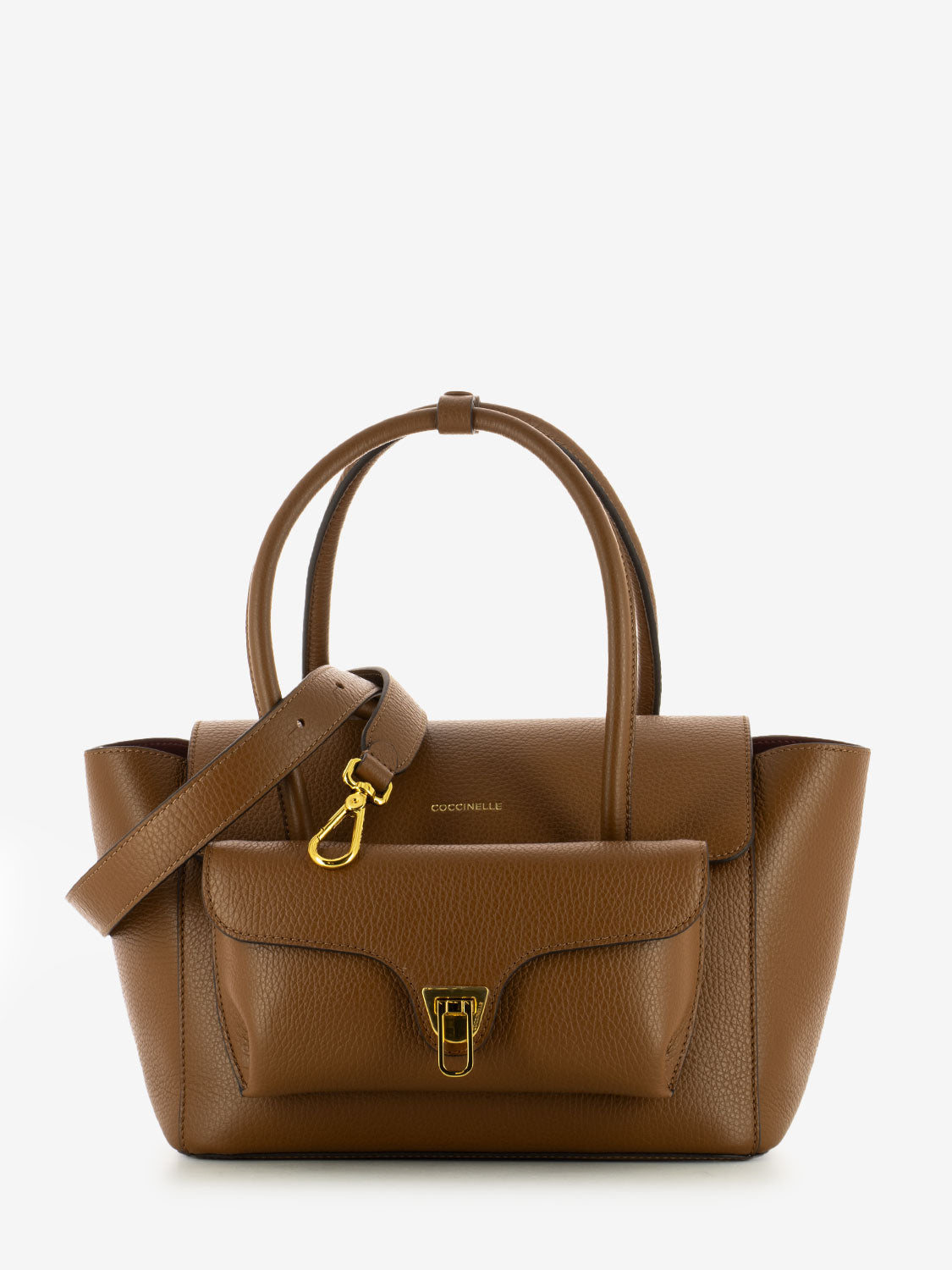 Borsa Beat Double in pelle marrone