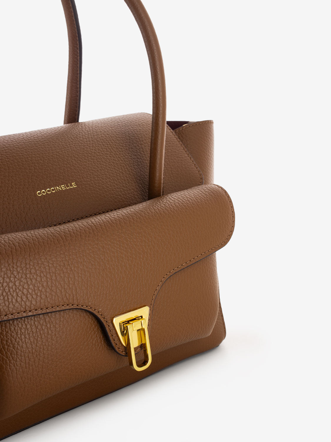 Borsa Beat Double in pelle marrone