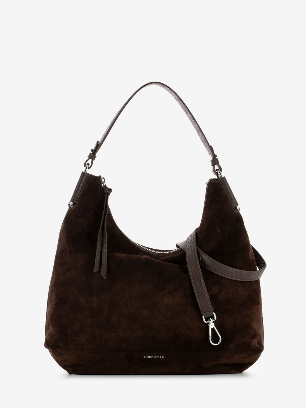 Borsa hobo Rebekka in suede brunette