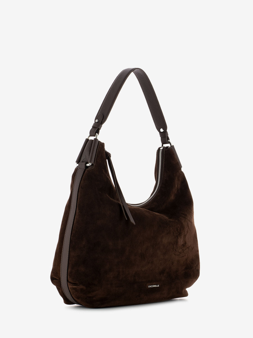 Borsa hobo Rebekka in suede brunette