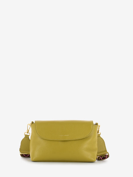 Borsa piccola grained a tracolla citronella