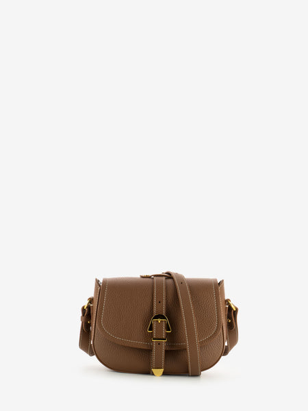 Borsa tracolla con fibbia leather brule