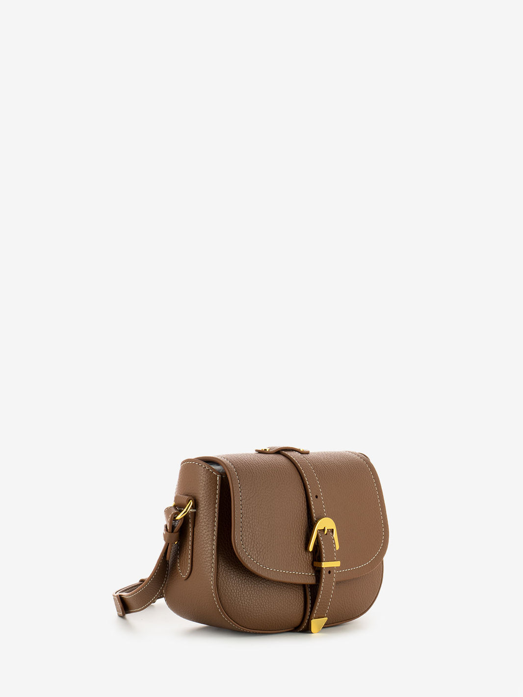 Borsa tracolla con fibbia leather brule