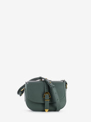 COCCINELLE - Borsa tracolla con fibbia leather kale green