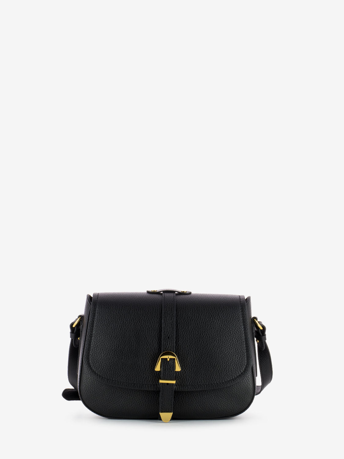 Borsa tracolla in pelle con fibbia nera