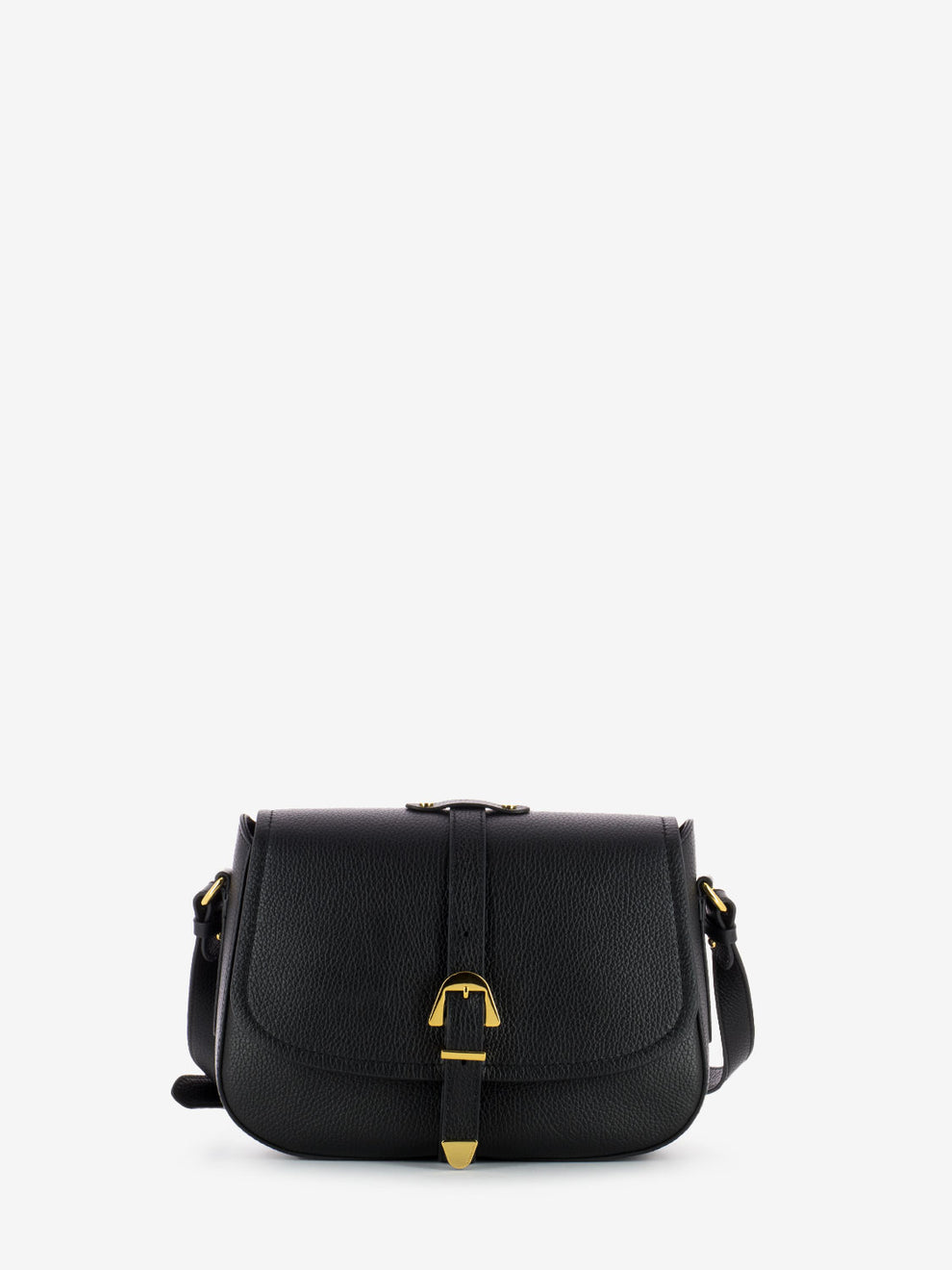 Borsa tracolla in pelle con fibbia nera