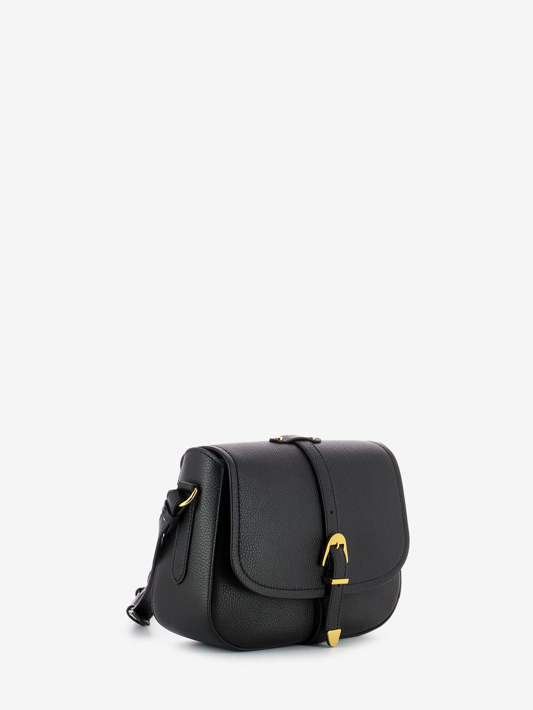 Borsa tracolla in pelle con fibbia nera