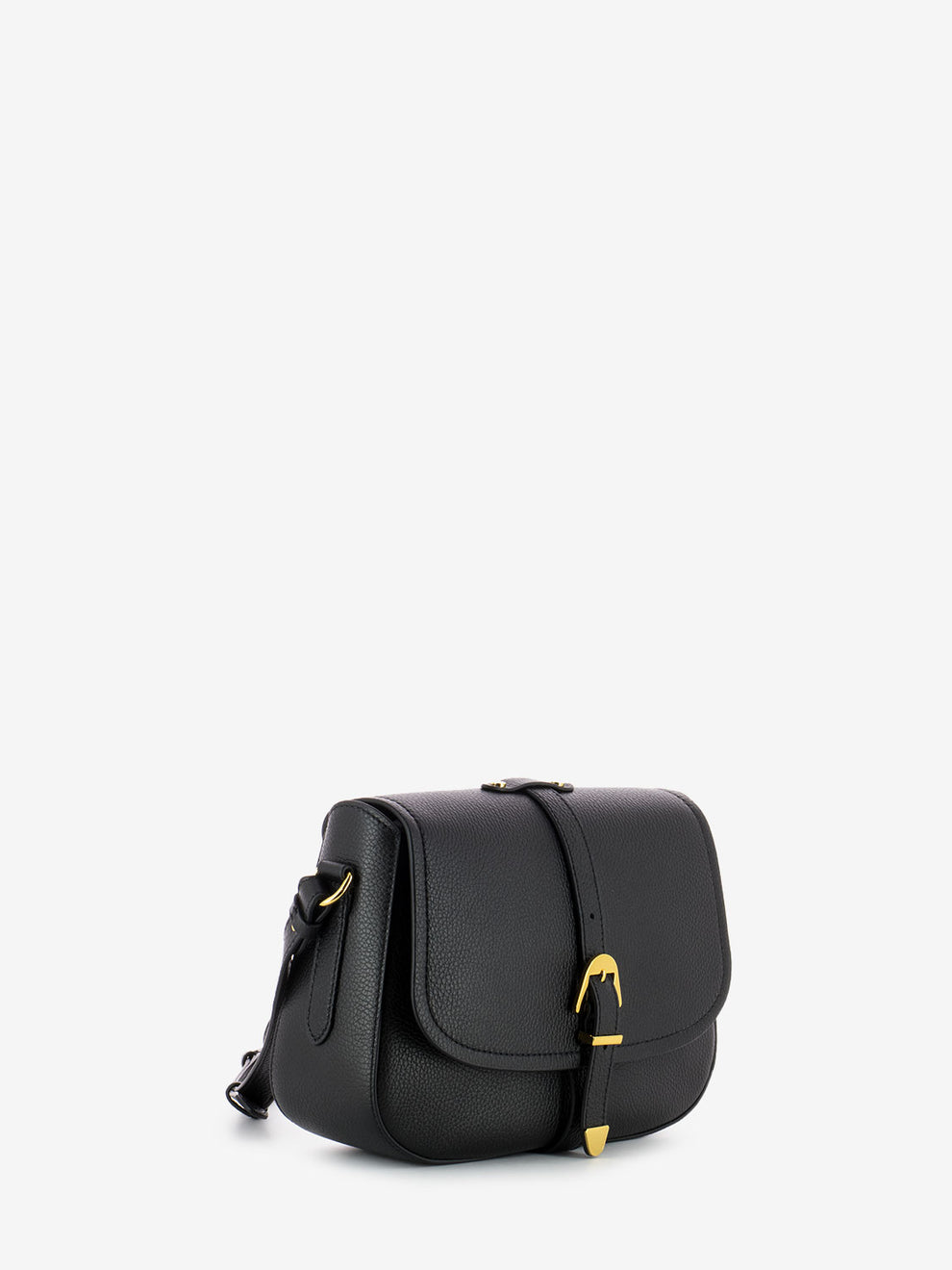 Borsa tracolla in pelle con fibbia nera