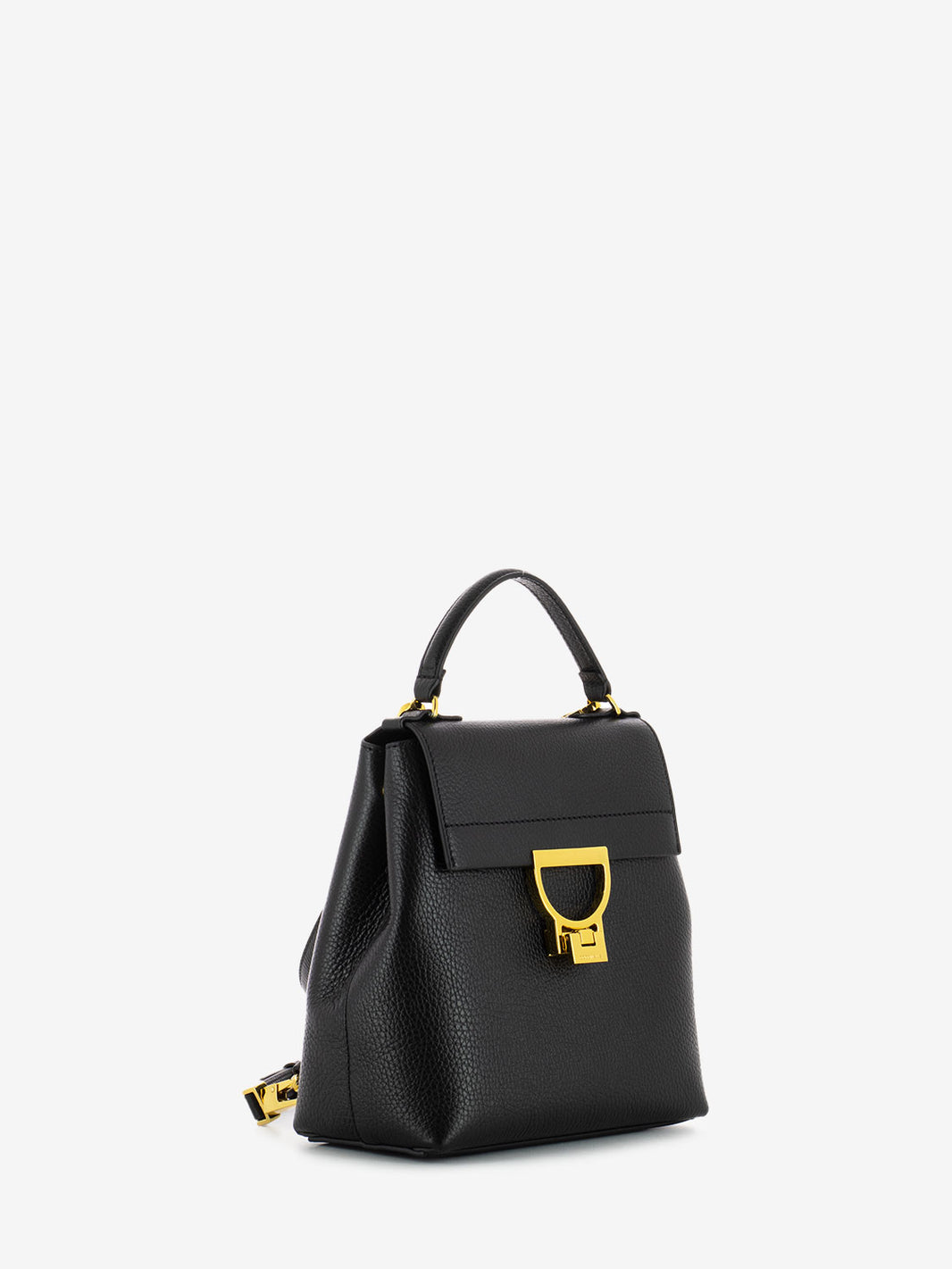 Borsa zaino a mano in pelle nera
