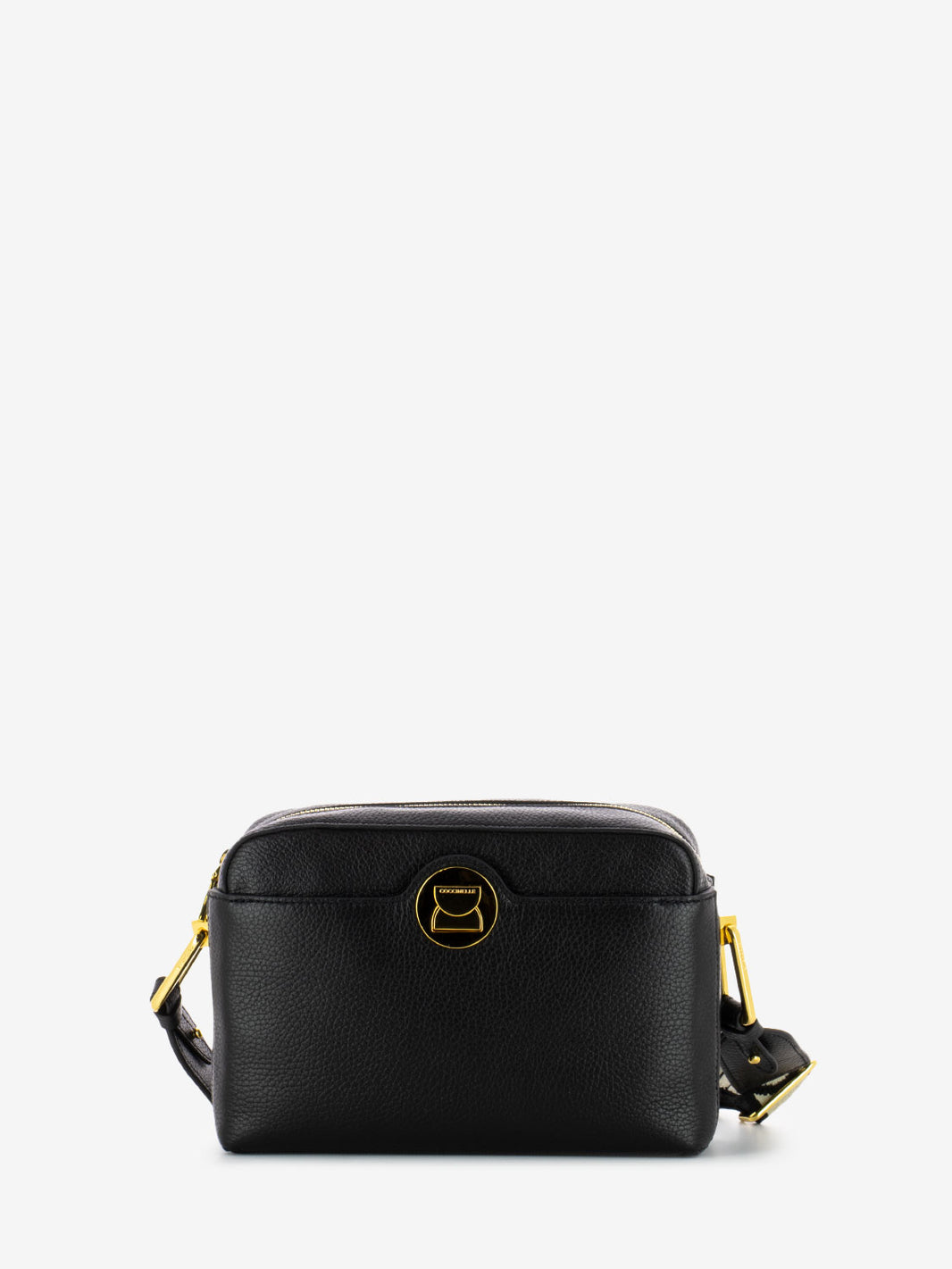 Borsa Camera a tracolla in pelle nera