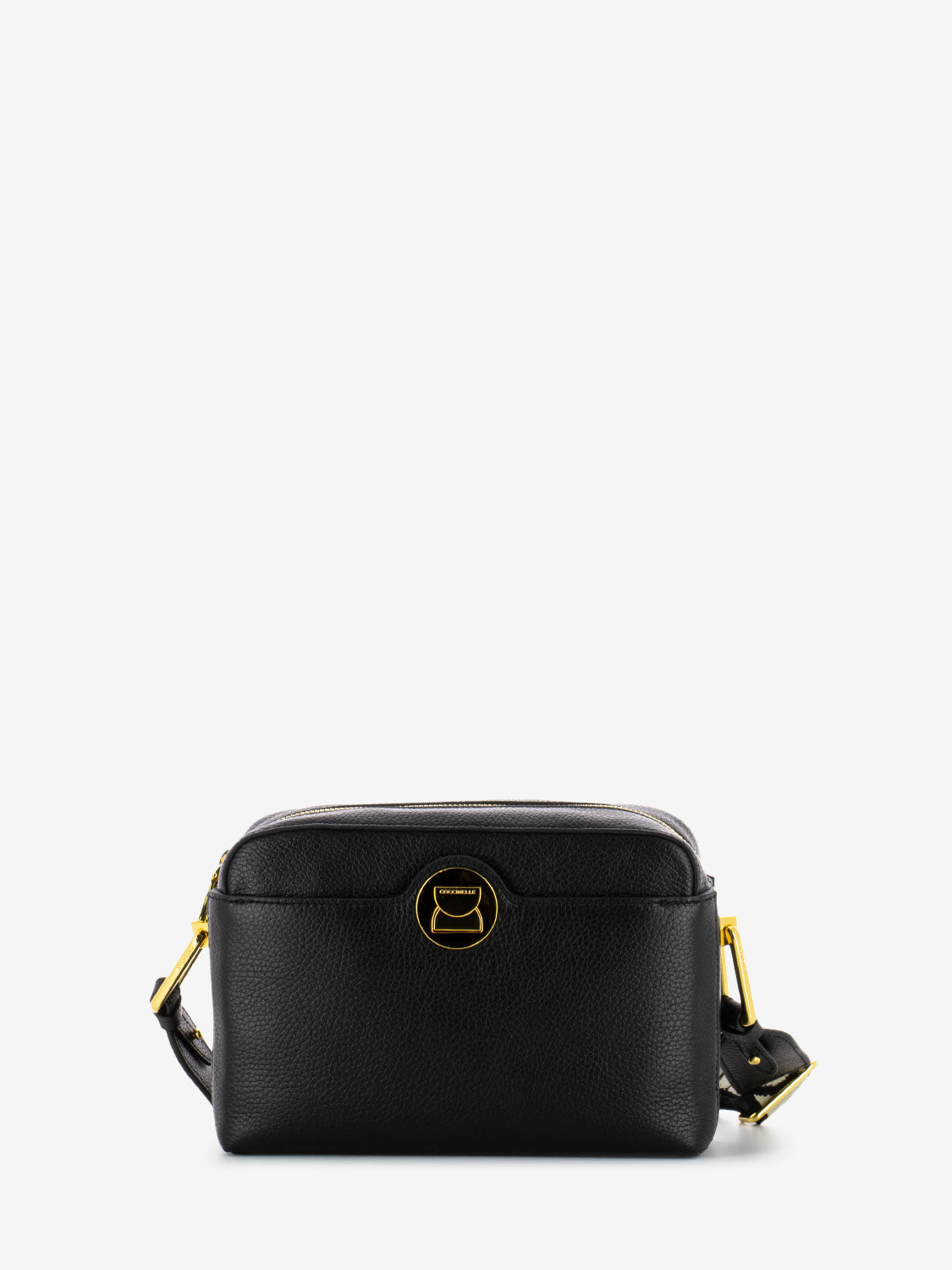 Borsa Camera a tracolla in pelle nera