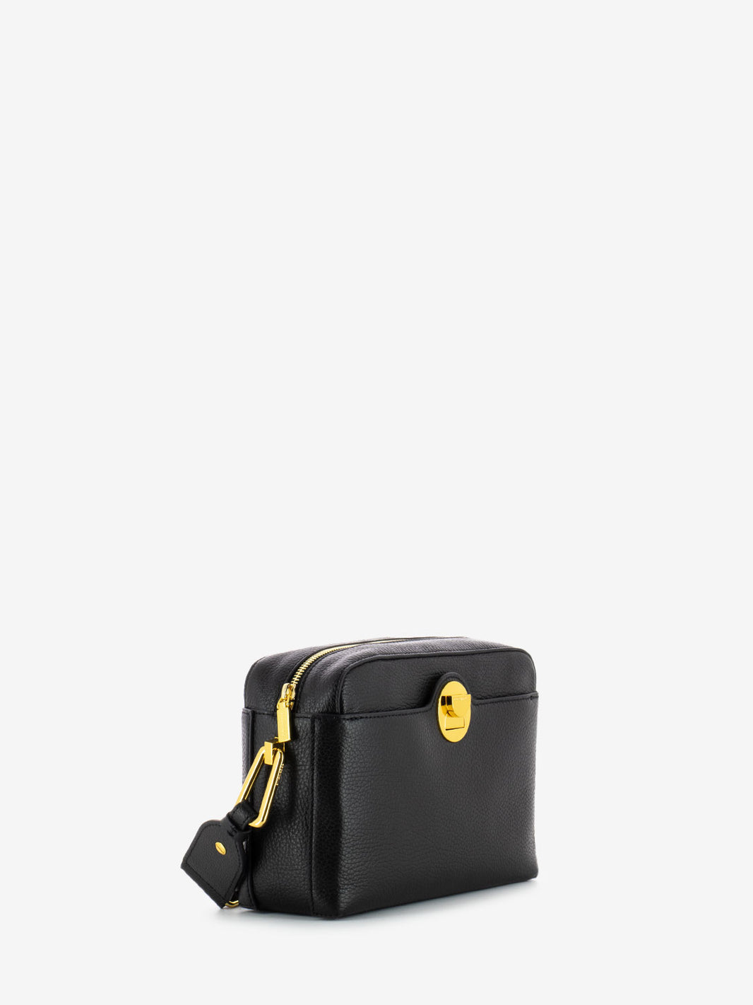 Borsa Camera a tracolla in pelle nera