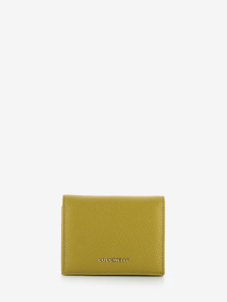 Card holder grained leather citronella