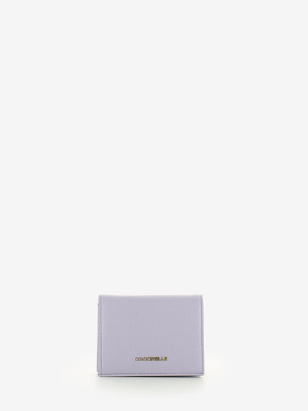 Card holder grained leather lavender