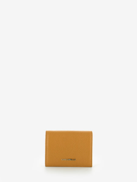 Card holder grained leather paprika