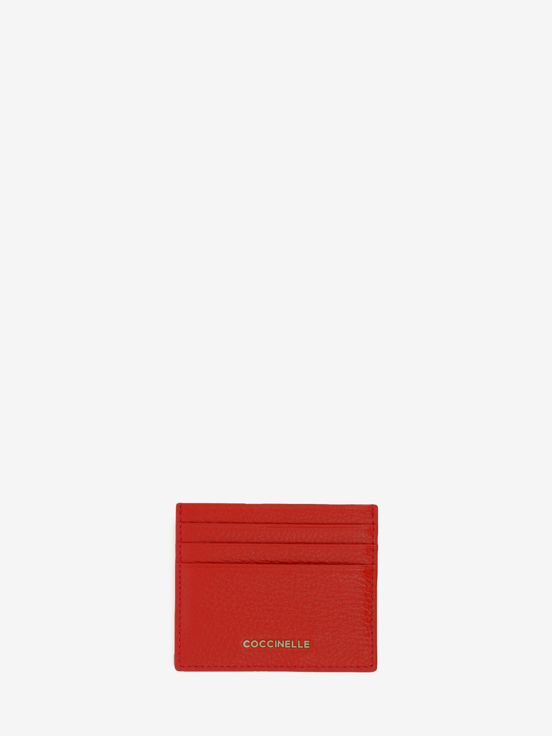 Document holder grained leather small scarlet