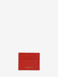 Document holder grained leather small scarlet