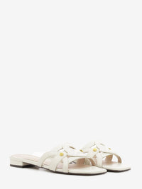 Flat Slide Cow leather pearl