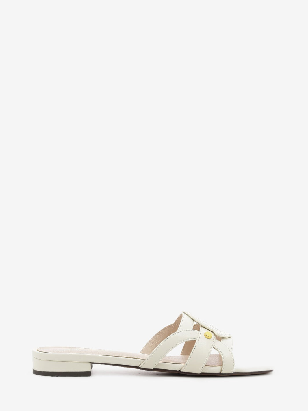 Flat Slide Cow leather pearl