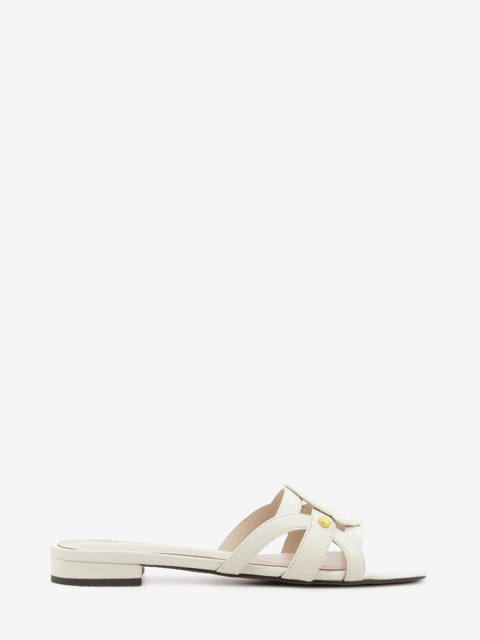 Flat Slide Cow leather pearl