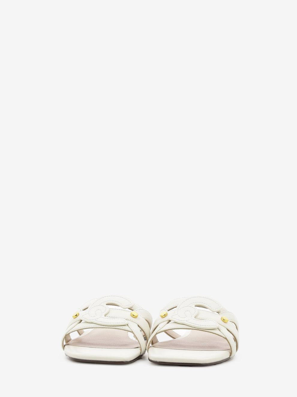 Flat Slide Cow leather pearl