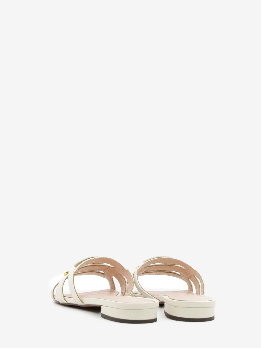 Flat Slide Cow leather pearl