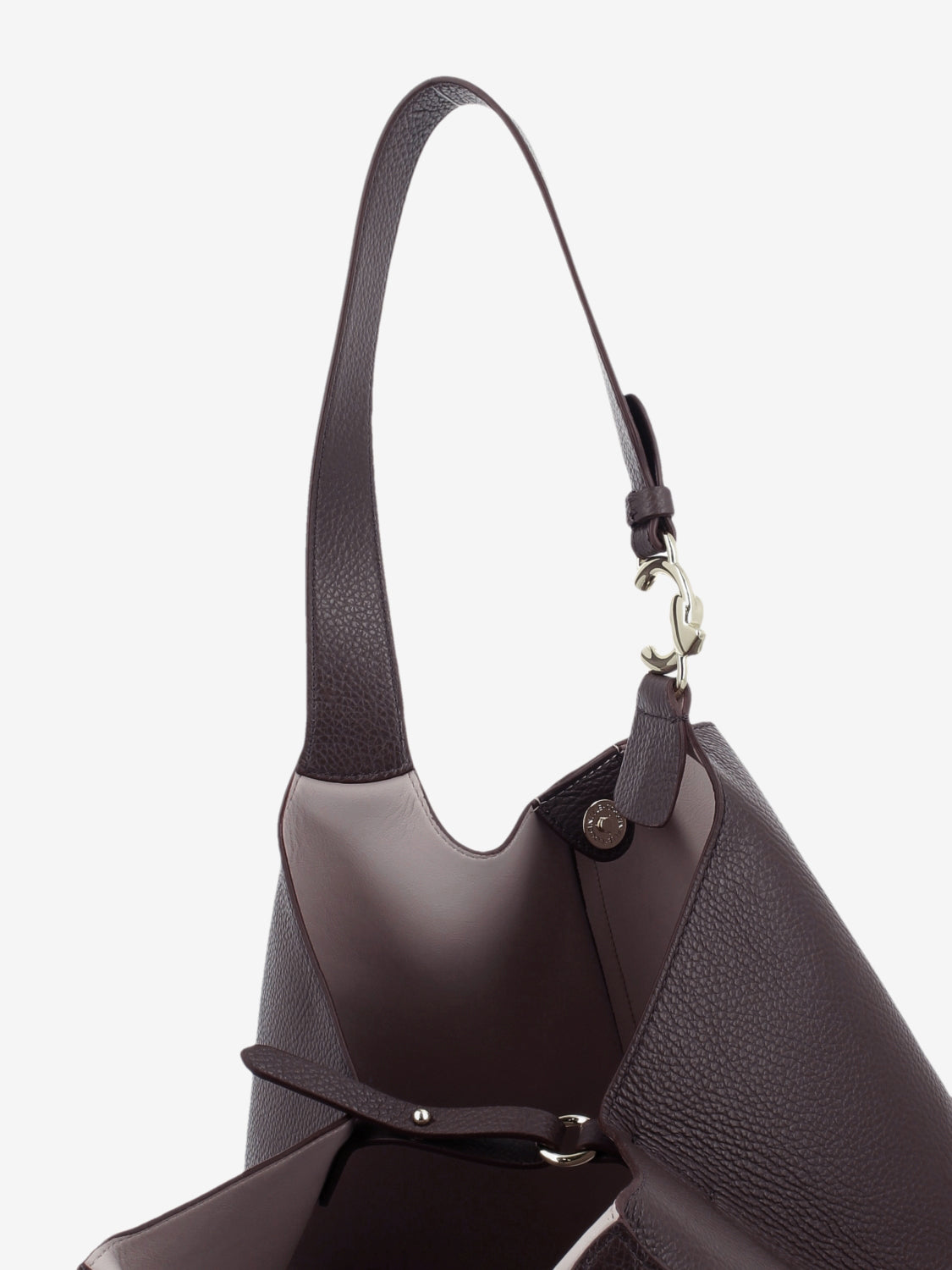 Handbag C-Easy large leather berry