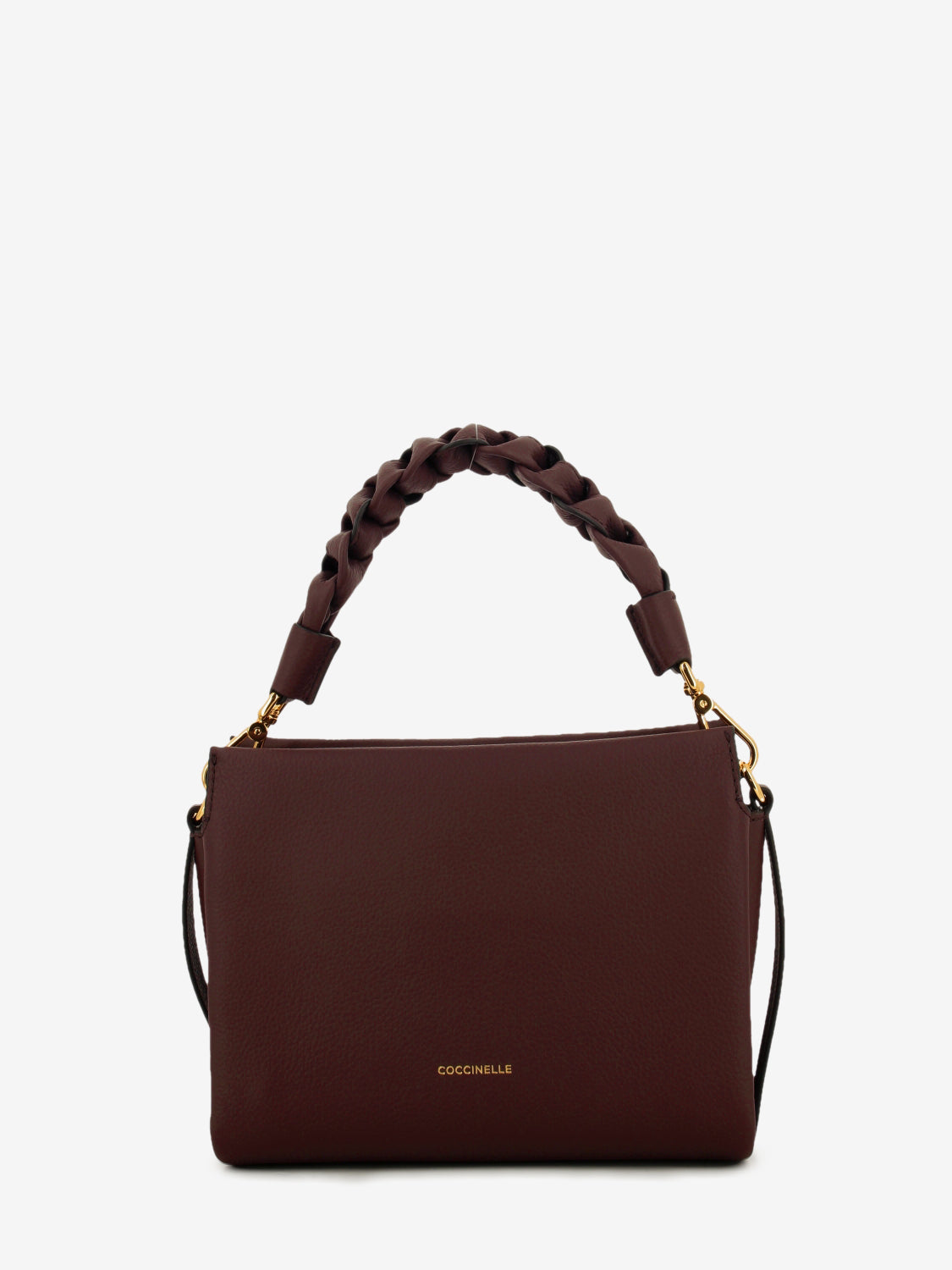 Handbag double grainy leather S berry / rose
