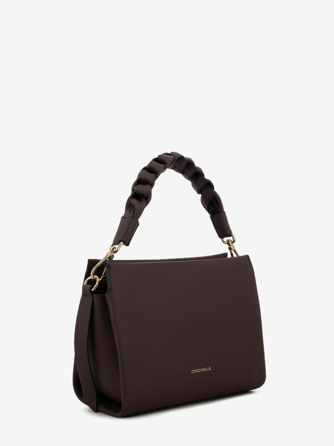Handbag double grainy leather S berry / rose