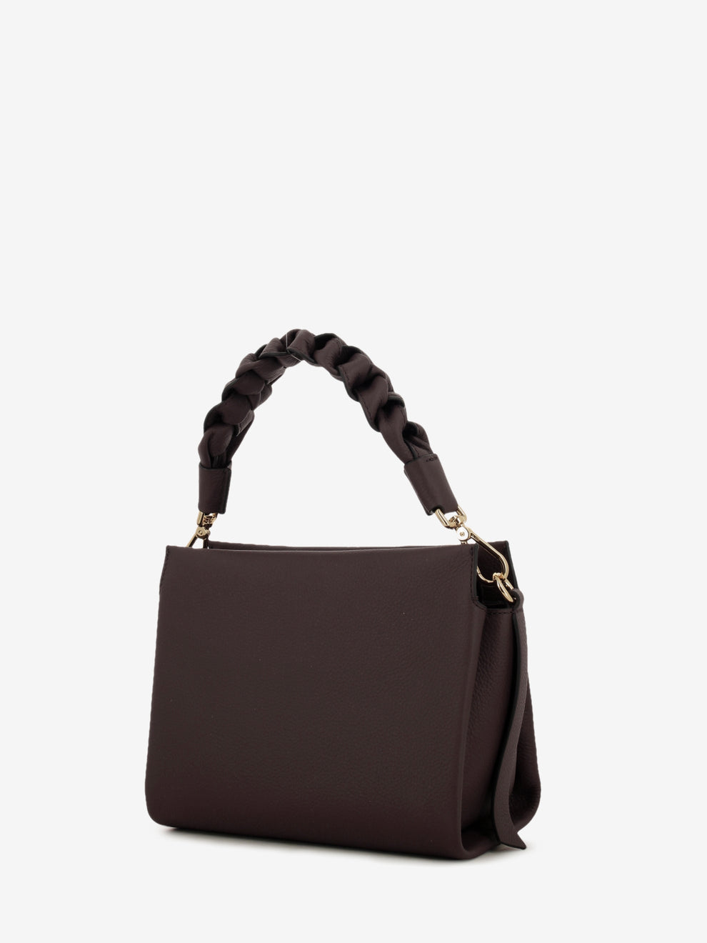 Handbag double grainy leather S berry / rose