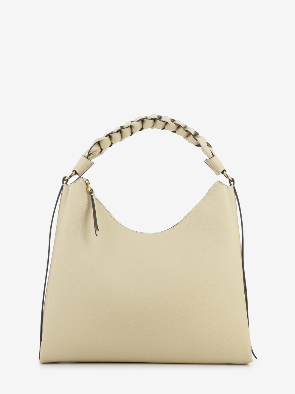 Handbag double grainy leather sandshell / seagrass