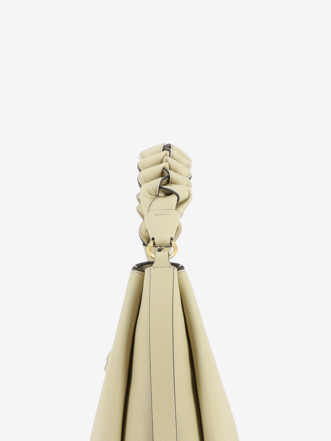 Handbag double grainy leather sandshell / seagrass