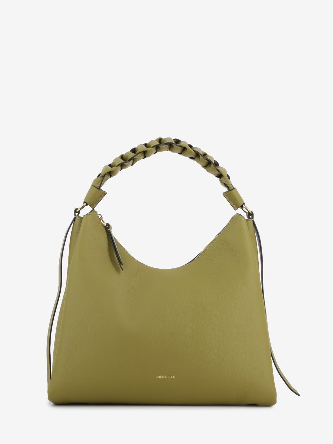 Handbag double grainy leather seagrass / sandshell