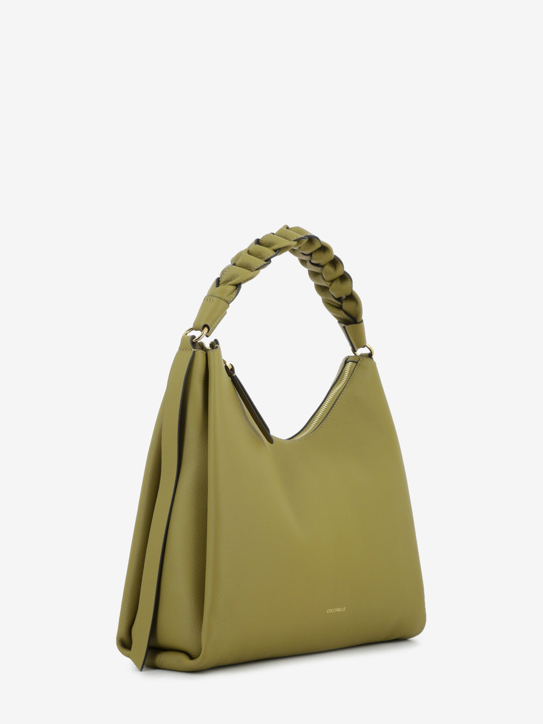 Handbag double grainy leather seagrass / sandshell
