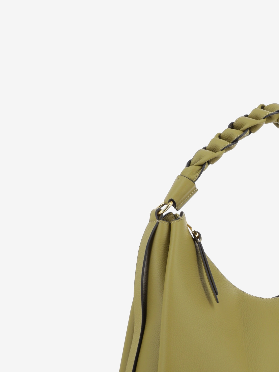 Handbag double grainy leather seagrass / sandshell