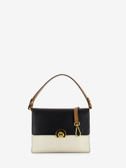 COCCINELLE - Handbag Grained in pelle nera / bianca / beige